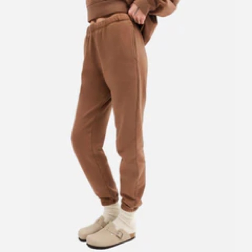 Mate the Label Organic Fleece Relaxed Pocket Sweatpant Coffee size small